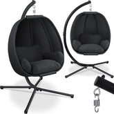 KESSER® Egg Hangstoel met Standaard - Tot 150kg - Antraciet